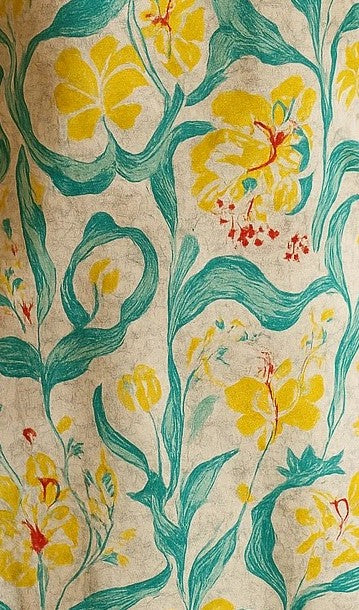 Floral Cotton Short Kurti for Women – Yellow & Green Botanical Print