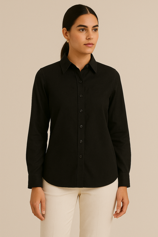 Black Command Linen Shirt
