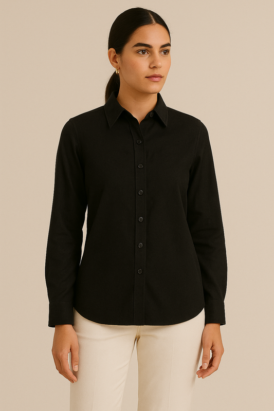 Black Command Linen Shirt