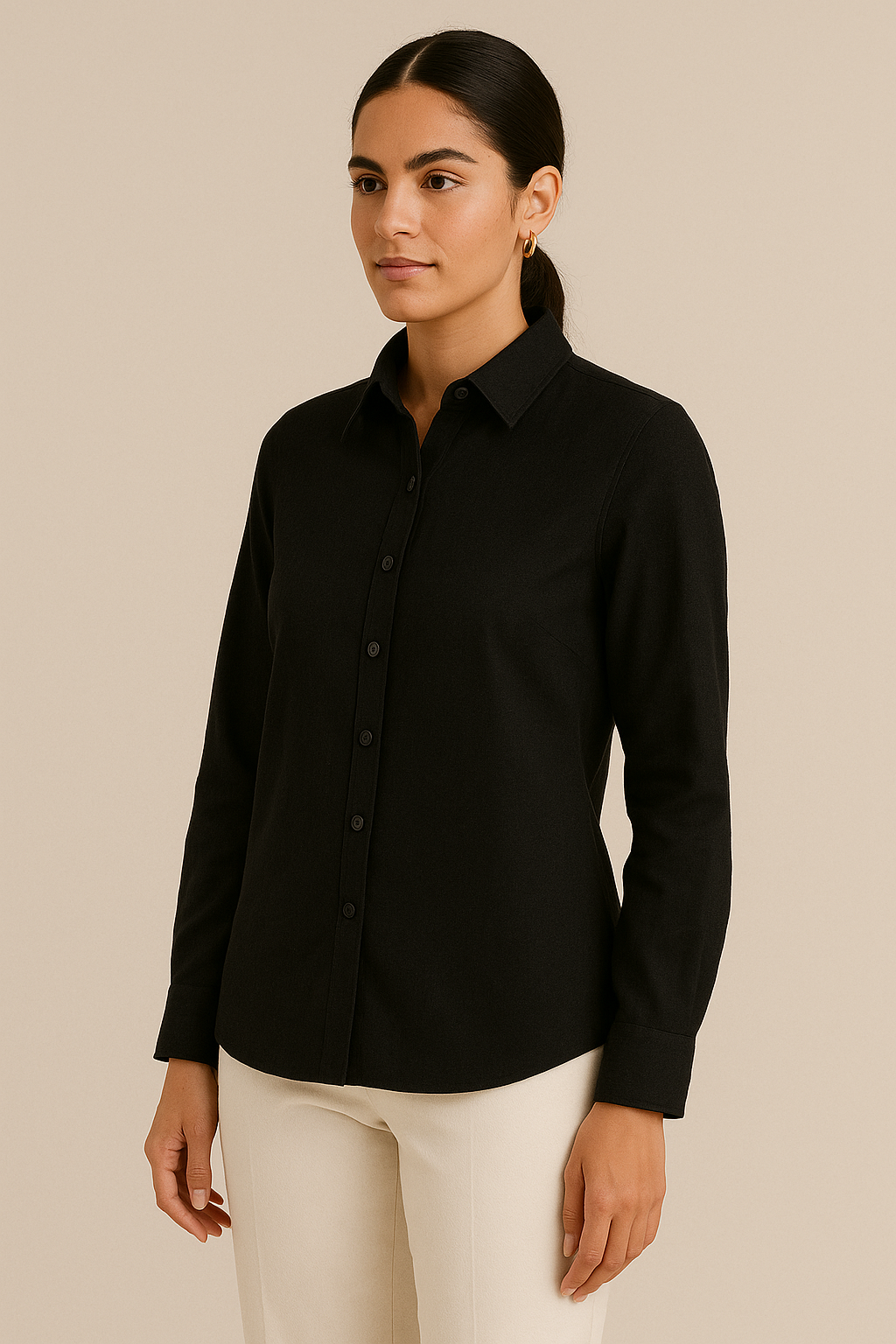 Black Command Linen Shirt