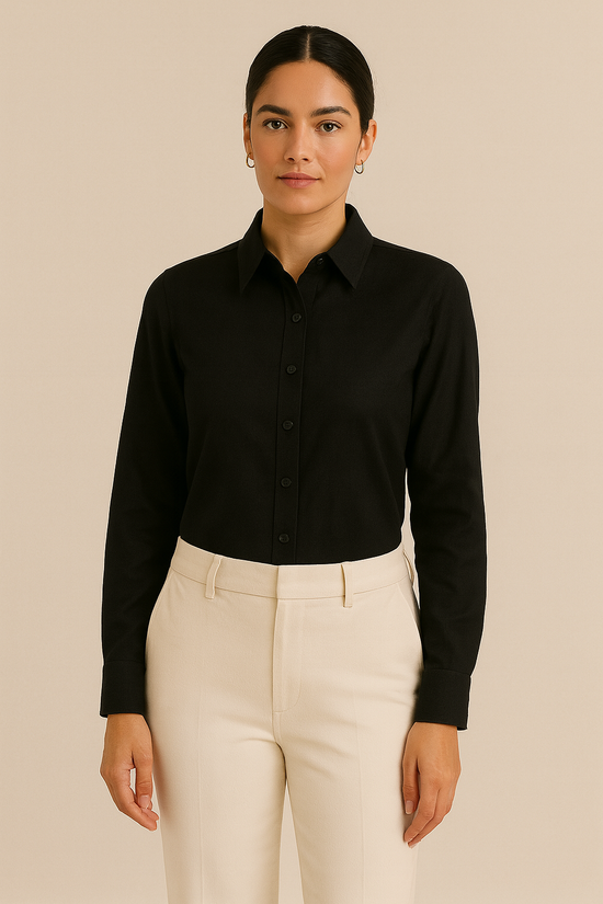 Black Command Linen Shirt