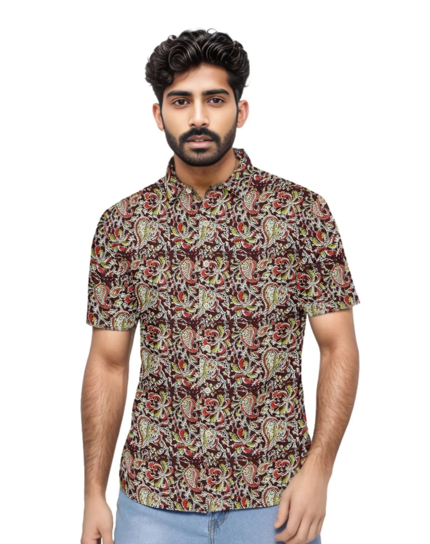 MyMahak Kalamkari Brown Shirt