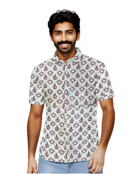 My Mahak Anchor Printed Shirt