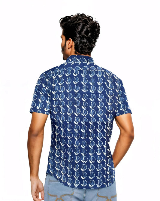 My Mahak Indigo Mango-like Printed Shirt