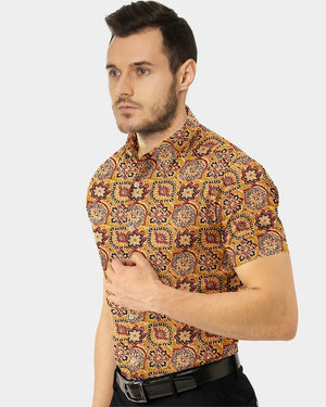 Casual Shirt For Men Yellow Red
