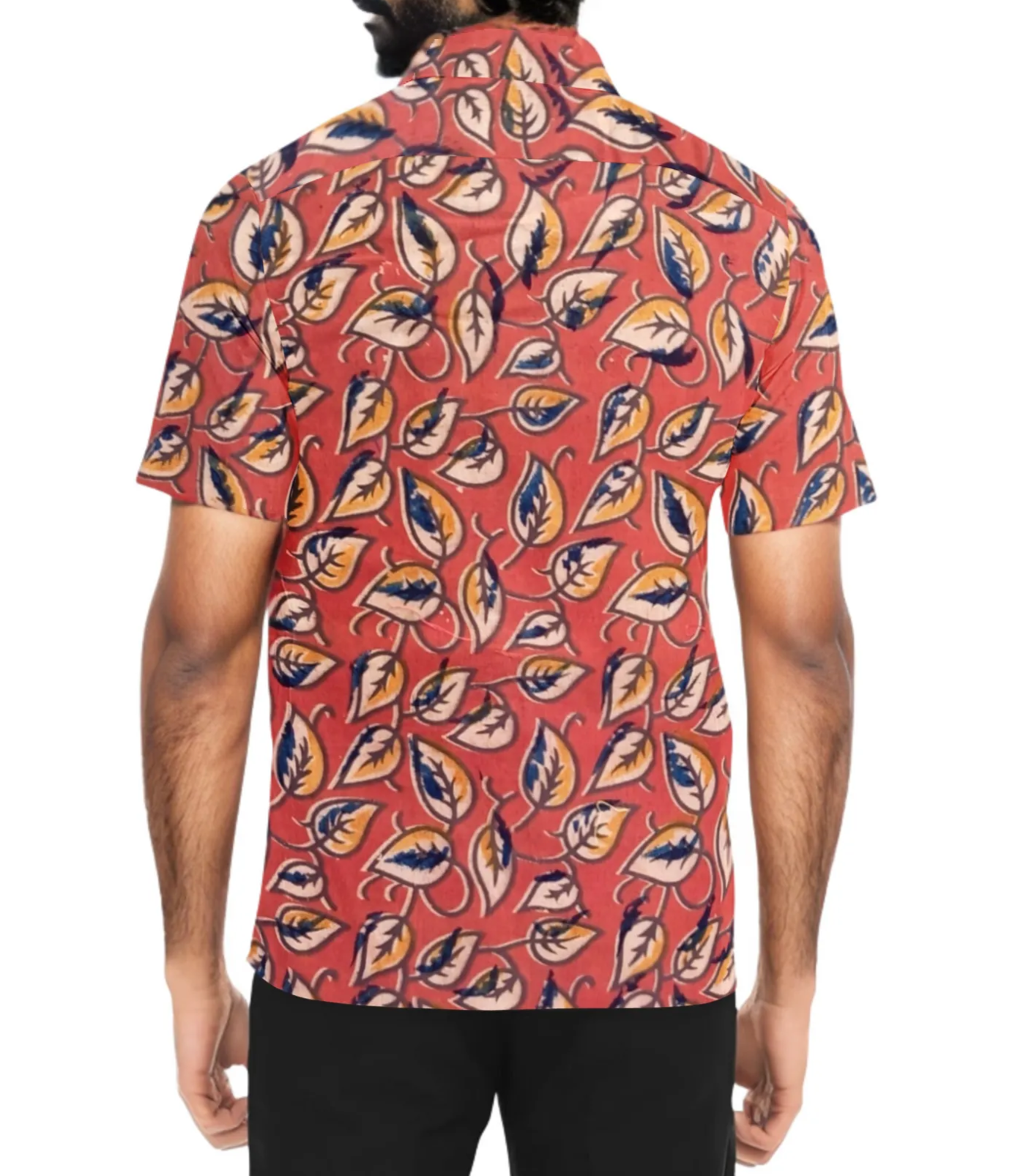 MyMahak Leaf Printed Red Shirt