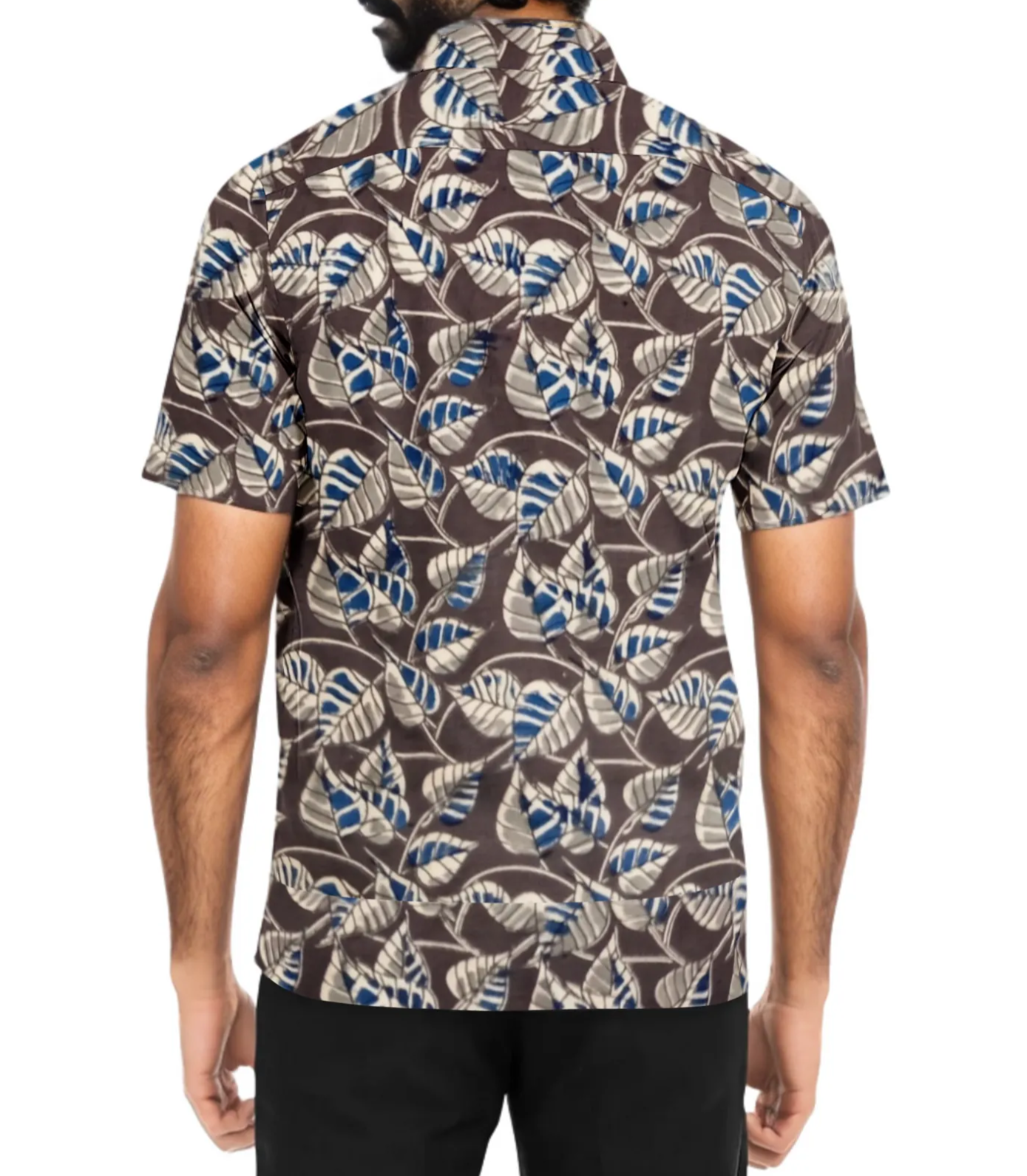 MyMahak Leaf Printed Grey Shirt